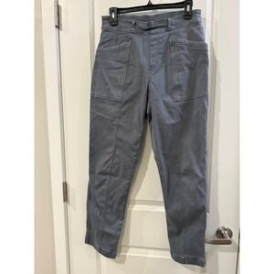 Spanx Stretch Twill Ankle Cargo Pants Slate Blue Gray Slim Straight Size Medium